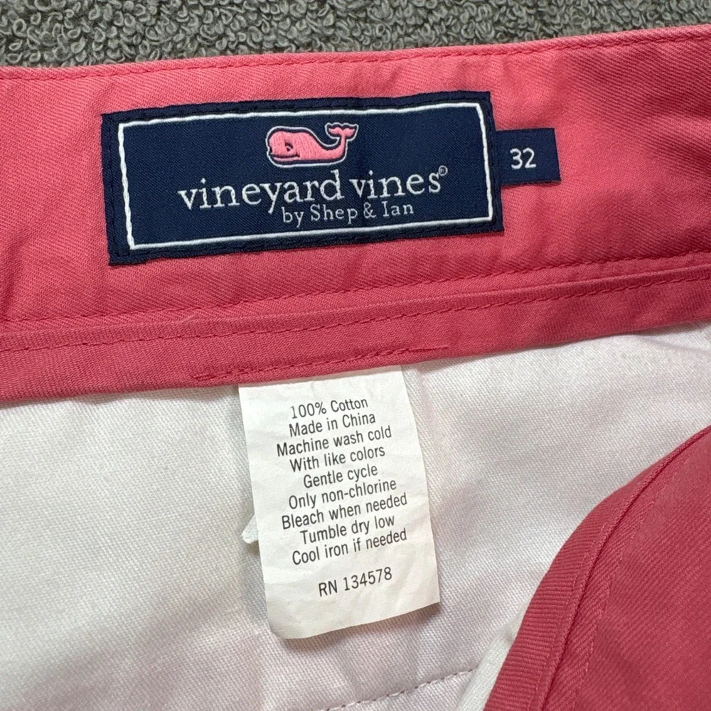 Vineyard Vines Shorts Mens Size 32 Pink Club Short Chino Cotton Preppy Casual